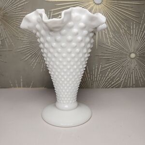 Fenton Milk Glass Hobnail Vase